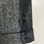 EXPRESS Women Black Grey Herringbone Shorts Size 4 Wool Blend Lace Detail Photo 1