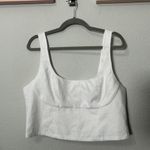 Banana Republic NEW  Linen-Blend Cropped Bustier White Size 16 Minimalist Staple Photo 4