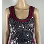 Simply Vera, Vera Wang Simply Vera Vera Wang Longline top Womens S burgundy Black Sequins Tunic Blouse Photo 1