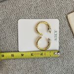 J.Crew  NWT Gold Ridged‎ Hoop Earrings Photo 3