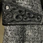 Elite Champagne Women’s Grey Bow Dressy Blazer Sz 12 Black Photo 2