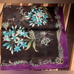 Mario Valentino  Black and Purple Floral Scarf Photo 3