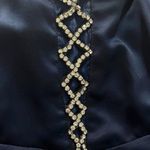 Vintage 90s Blue Satin Rhinestone Princess Prom Dress. S/M Romantic Fairy Gothic Size M Photo 13