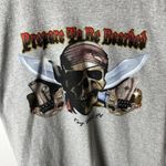 Fruit of the Loom Pirate T Shirt Vintage Y2K Gray Medium M Graphic Tee Adult Unisex Fit Photo 11