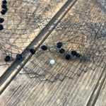 Vintage 1960s Elegant Black Net Hat hair piece bows and rhinestones Photo 4