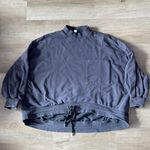 Nap Loungewear Women’s Drawstring High Neck Hem Cotton Sweatshirt sz M Gray Size M Photo 0