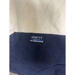 L.L.Bean Womens Sm Navy Blue White Cotton Zip Sides Pullover Preppy Nautical Photo 2