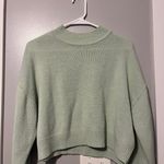 Divided Mint Green Cropped Sweater  Photo 0