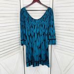 Diane Von Furstenberg  Aggie Freedom Trail Silk Knit Sheath Mini Dress Teal Black Photo 6