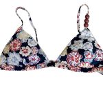 Tanya Taylor NWT  Tia Bikini Top Floral Dahlia Beaded Straps Swim L Blue Red Photo 9