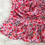 WAYF  Pink‎ Rose Floral Sweetheart Ruched Peplum Top Cottagecore Coquette Small Photo 5