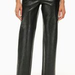 Wilfred Aritzia The Melina High Waisted Vegan Leather Black Pants Sz 2 Snakeskin Photo 3