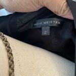 David Meister  Black Asymmetrical Hem Neckline Dress Size 2 Sleeveless Cocktail Photo 2