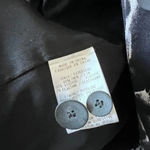 Helmut Lang Women's Strata Linen Blend Black White Animal Print Blazer Coat 0 Photo 6