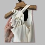 Marcelle silk and polyester cream colored dress White Photo 5