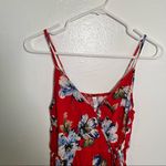 Xhilaration  Sleeveless Romper Red White Floral Photo 3