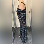 Veronica M Vtg Geometric Print Long Sleeveless Maxi Dress Boho Beach Photo 4