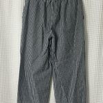 Loft Ann Taylor  Gingham Black and White Wide Leg Cotton Blend Ankle Pants Large Photo 3