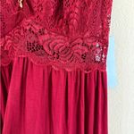 Alcea Rosea Luxurious Burgundy Lace Chemise nightgown size medium Red Photo 8