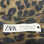 ZARA Green Animal Print Sleeveless Silk Satin Cowl Neck Cami Slip Midi Dress XS Photo 9