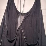Free People  Black Asymmetrical Cut Out Tank Top women’s XS beaded‎ mesh party Photo 3