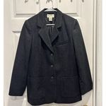 Eddie Bauer Vintage Charcoal Gray Wool Flannel Blazer Jacket Womens Size Medium Photo 0