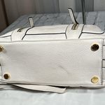 Michael Kors Julia Large Leather Satchel Cream Off White Gold Shoulder Bag Photo 3