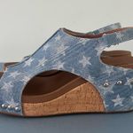 Corkys Carley Patriotic Studded Slingback Wedge Sandals Blue Size 9 Photo 4
