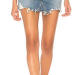 AGOLDE QUINN HI RISE MINI SKIRT Medium Wash RAW CUT HEM 27 Photo 0