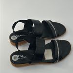 Italian Shoemakers  Black Croc-Embossed Sandals Photo 14