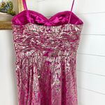 Aidan Mattox  Silk Metallic Formal Gown Pink Gold Women's Size 8 Photo 5