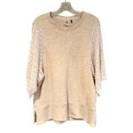 Akemi + Kin  Anthropologie Coro Dolman Crochet Sweatshirt Women's XS Cream Boho Photo 7