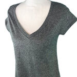 FOR THE REPUBLIC  Gray V-Neck T-Shirt Dress Size Medium Cotton Blend Pockets Photo 1