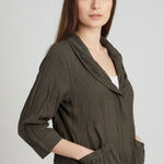 Lan Vie Olive Green Textured Zip Photo 0