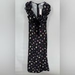 Mable black floral print dress with bow‎ detail size medium NWT Photo 3