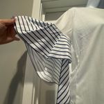 FAIRYCORE White and Blue Striped Ruffle Sleeve Top Size M Angel Wing Sleeves Size M Photo 3