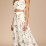 Lulus Sweet At Heart White Floral Embroidered Two-Piece Midi Dress Photo 0