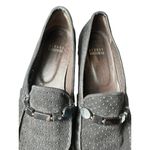 Stuart Weitzman  Size 8 Black Suede Perforated Beaded Chunky Heel Loafer #S87-8‎ Photo 4