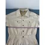 Vintage Havana romper women size M cream faux leather shorts collar short sleeve Size M Photo 7