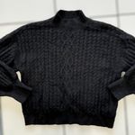Vince Camuto Women’s XL Black Mock Neck Cable Knit Pullover Relaxed Fit Sweater Photo 4