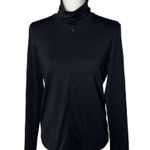 Worth New York Zip Front Black Long Sleeve Turtleneck Top Medium Photo 1