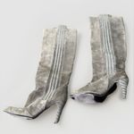 Salvatore Ferragamo  Gray Suede Knee‎ High Boots EU 38 US 8 Pull On Heels Photo 1