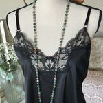 Vtg Maidenform nylon USA union made black lace cami tank 36 med large Photo 1