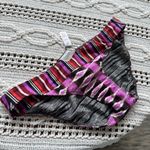 Athleta Black and Pink Bikini Bottom with Bold Striped Waistband Photo 3