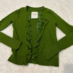 Gilly Hicks  Y2K VTG Ruffle Cardigan Womens Size M Green Preppy Logo Cute Photo 0