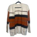Maurice's White Orange & Black Striped Slouchy Knit Cardigan Photo 1