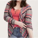 Torrid  Plus 3 3X Chevron Pointelle Knit Drape Front Cardigan Sweater Lightweight Photo 0