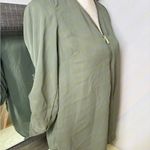 Rue 21 Sage Green Blouse with Front Zipper Photo 8