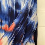 Karen Kane Tie Dye Tunic Top Watercolor Jersey Knit Top Red White and Blue Navy Photo 1