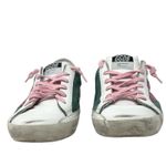 Golden Goose Superstar Leather Suede Sneakers Green White Pink Size 40 Photo 2